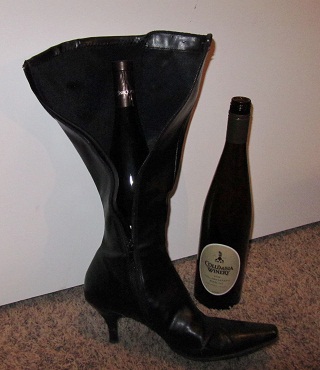 wine bottle in boot