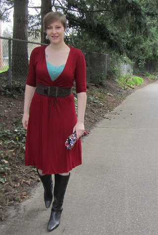 red bamboo dress