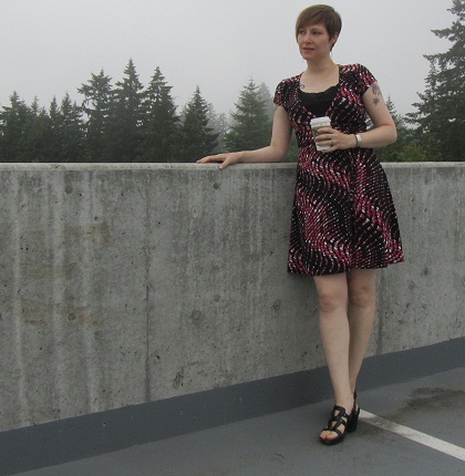 pink and black dress