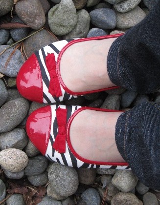 red, white and black