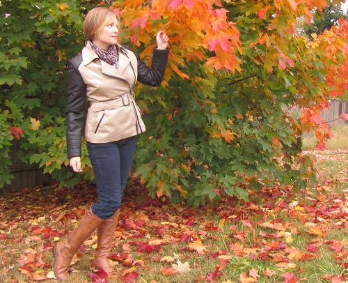 faux leather sleeves