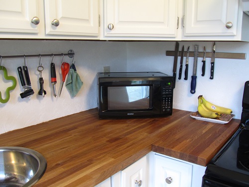 microwave and space to hang things