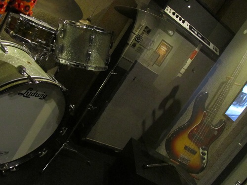drums, amp, and bass