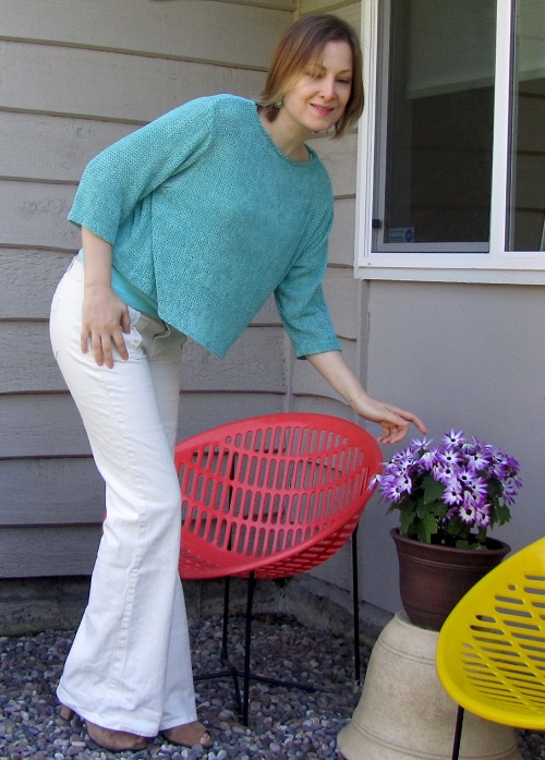 robin's egg blue sweater