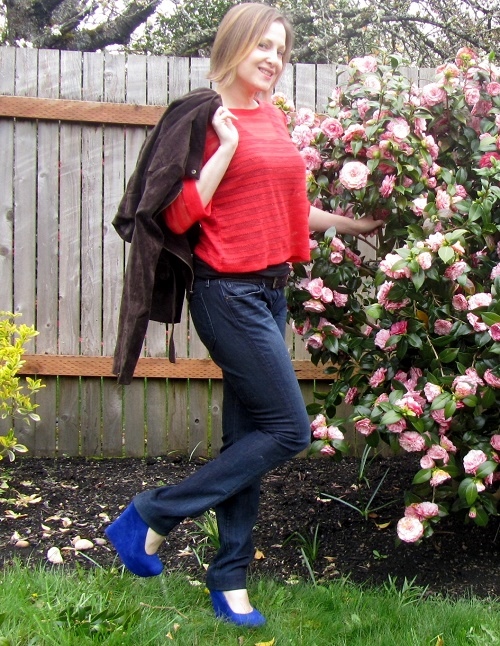 biker jacket and jeans