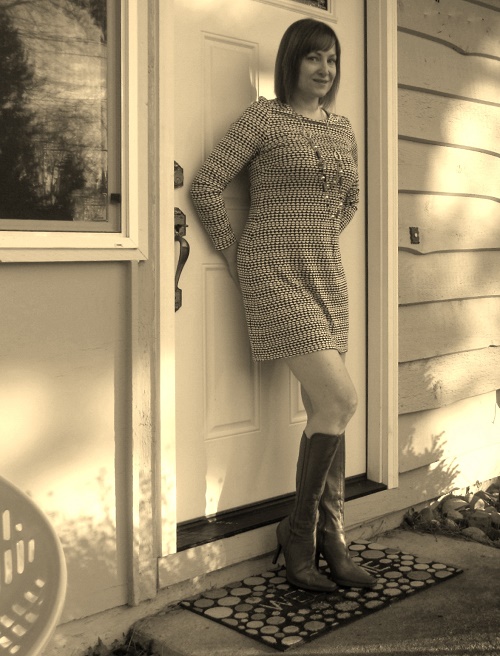 retro dress and boots