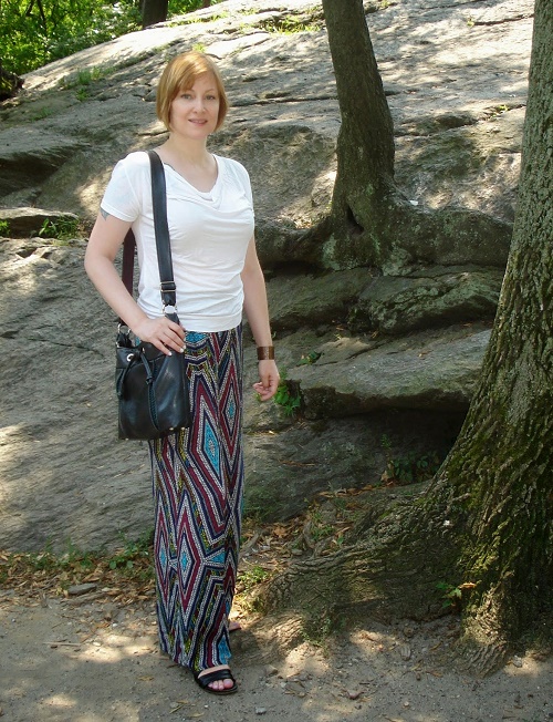 palazzo pants and a white T